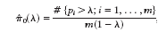 Formula to get π0